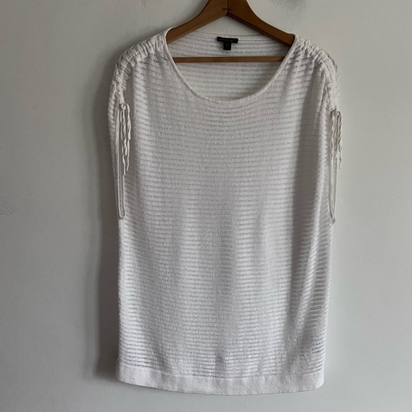 Lafayette White Linen knit  Sleevesless Top - Picture 1 of 7